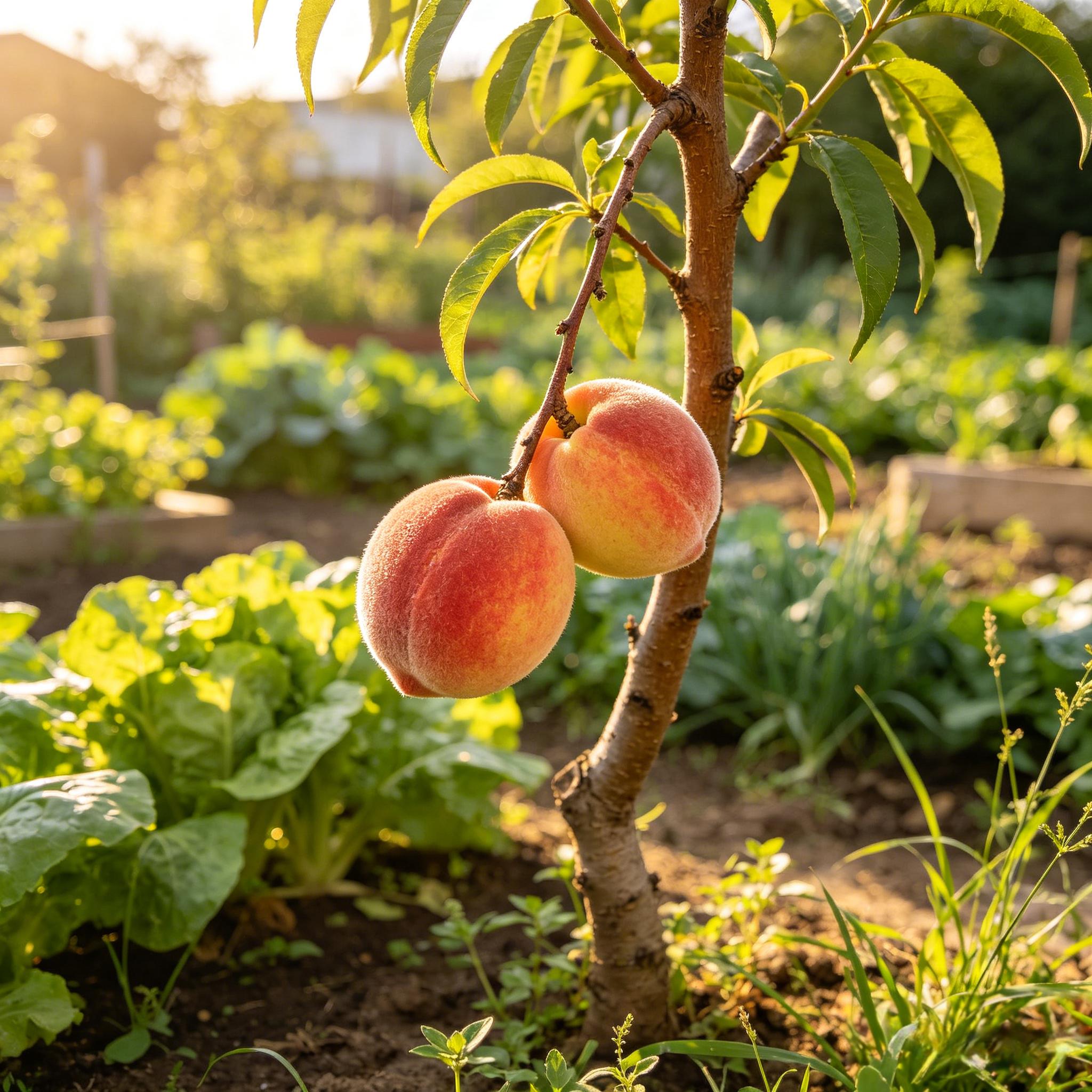 (ML#FF) Live Peach Tree Seedling Fruit Plant for Backyard Garden ...
