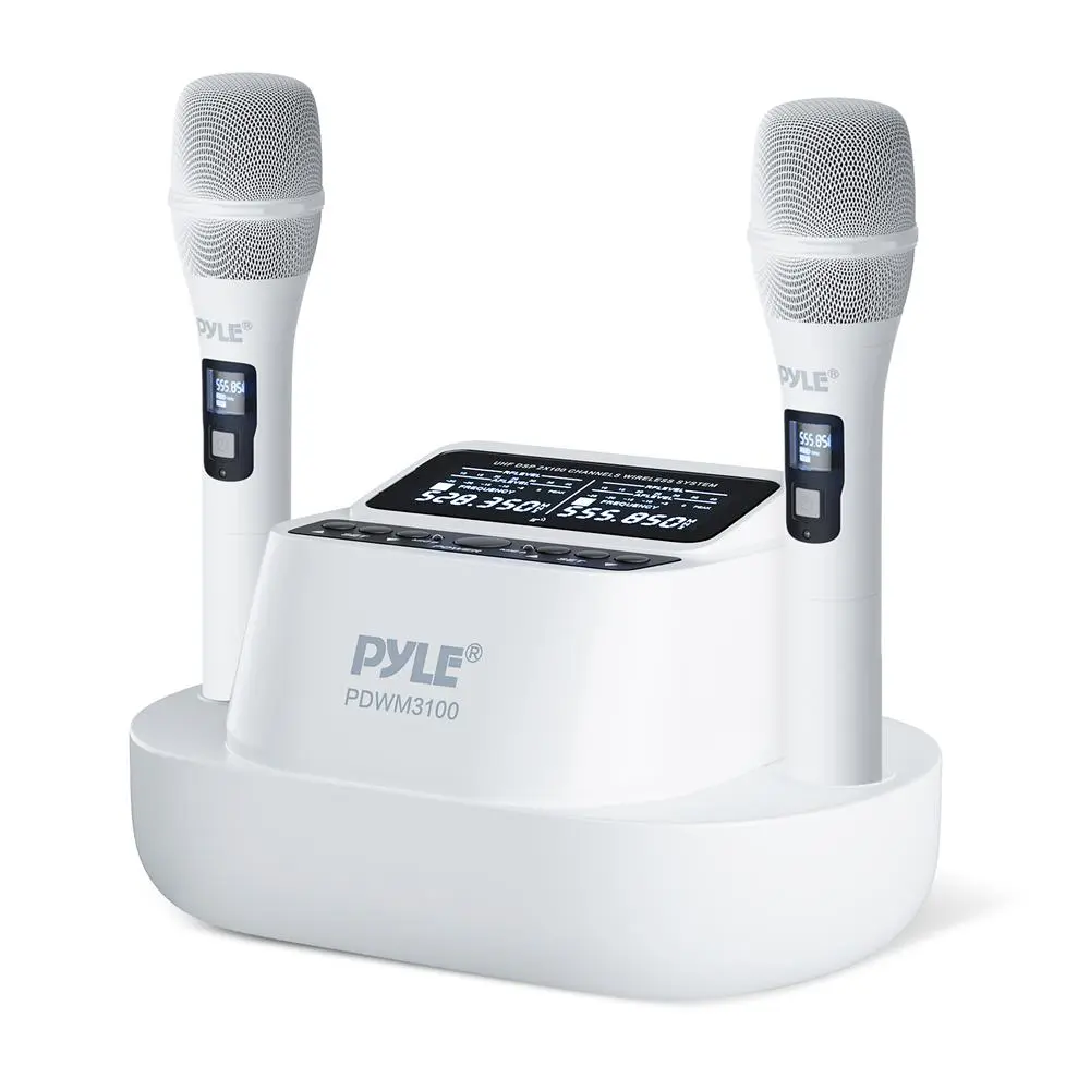Digital Wireless Microphone System with 160ft Range | Rechargeable Handheld Mic Set, UHF Receiver, 100 Channels, Noise Reduction, Plug & Play with Power Adapter – Ideal for Karaoke, Stage, DJ & Events