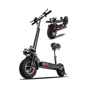 1200W Foldable J11 Adult Electric Scooter with Seat, 11'' Off-road Tires, 48V 21Ah Battery, Dual Suspension Commuting E-scooter