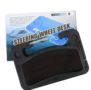 1 Steering Wheel Table/Computer Desk with Cup Holder and Grooves - Easy to Use on All Steering Wheels - Perfect Holiday Gift!