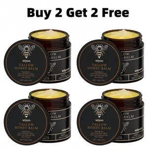 Organic Grass-Fed Beef Tallow Balm with Raw Honey - Handmade All-Natural Moisturizer for Soft, Smooth, Radiant Skin