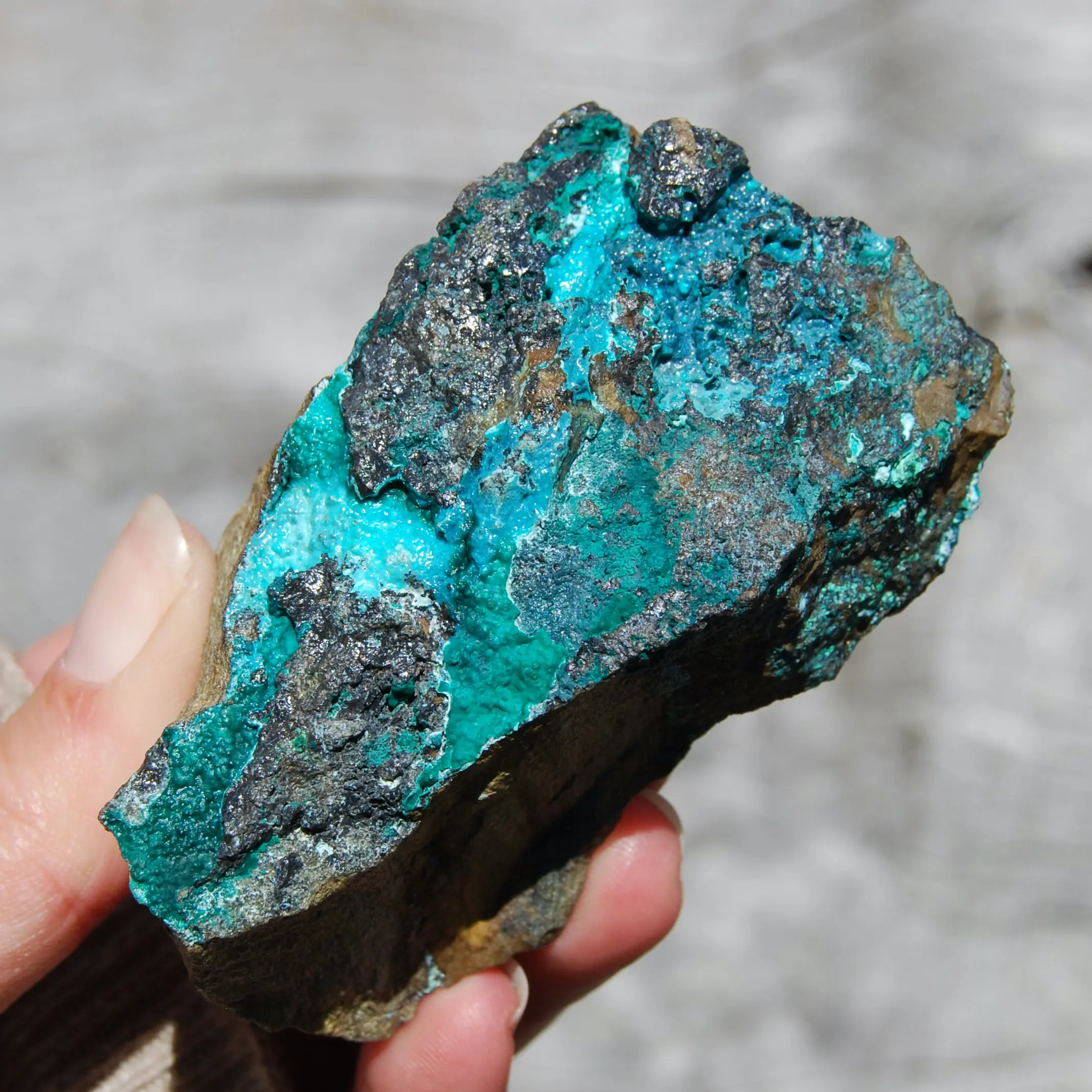 3.5in 130g Silica Chrysocolla Crystal, Natural Raw Chrysocolla Malachite, Congo r6