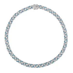 Sweet Havana 8mm Cuban Necklace in Aqua