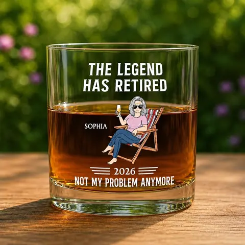 The Legend Has Retired Not My Problem Anymore Print wine whiskey glasses, Personalize your handwriting Gifts for couples, Home Decor & Gifts, Funny gift for men and women, Drinkware