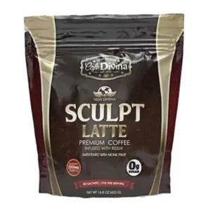 VIDA DIVINA SCULPT LATTE PREMIUM COFFEE INFUSED WITH REISHI 0g Sugar 20 Sachets 14.8 oz