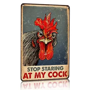 Funny Rooster Quote Aluminum Sign 8x12in Vintage Farm Wall Art Rustic Humor Decor for Kitchen Bar Garage Man Cave Lightweight Rustproof HD Printed