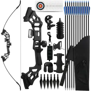 30/40lbs Recurve Bow & Arrow Set for Adults, Right-Handed Takedown Bow with Carbon Arrows, Hunting & Archery Practice Kit for Outdoor Target‌