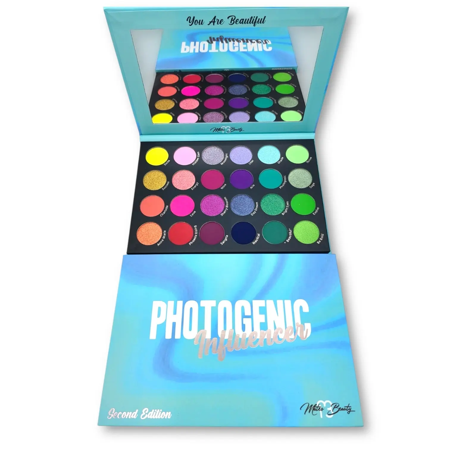 Mateo Beauty 2nd Edition Photogenic Influencer Makeup Eyeshadow Palette, 24 Highly Pigmented Colors, Long-Lasting Cosmetic with Matte, Satin, Shimmer & Duochrome Finishes, Brightening for All Skin Types, Highly Pigmented Palette, Shimmer Sparkle Palette