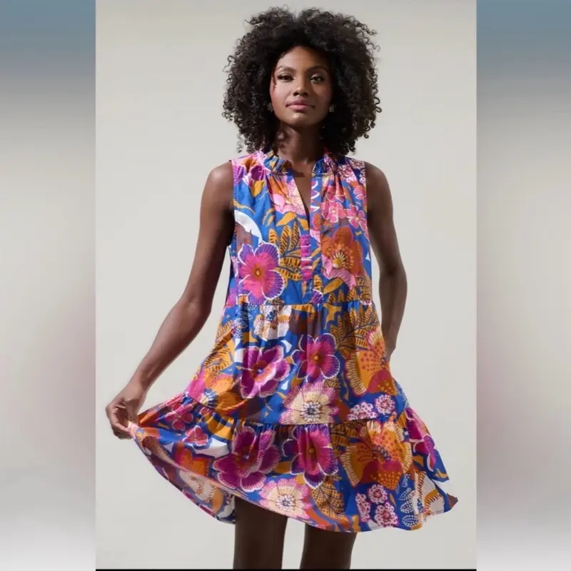 SugarLips Eveline Floral Gemmely Shift Mini Dress
