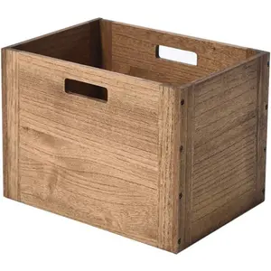 Stackable  Storage Cube /Basket/ Bins Organizer for  Books Clothes  Modular Open Cubby Storage System - Office Cubical Bookcase Closet Shelves C26-DBR