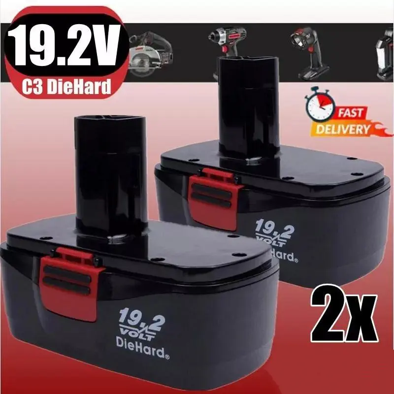 2Pack for Craftsman 19.2 Volt C3 DieHard Battery 130279005 11375 130279003 11376