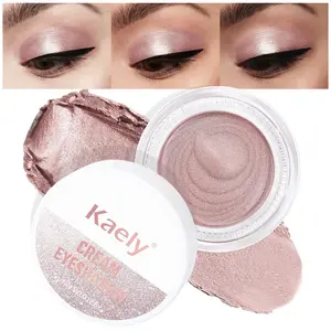 Kaely Cream Single Eyeshadow Makeup, Highly Pigmented Monochrome Eye Shadow Pallette, Waterproof Natural Mini Eyeshadow Brightener Glitter Glam Sparkly Neutral Palette Cosmetic