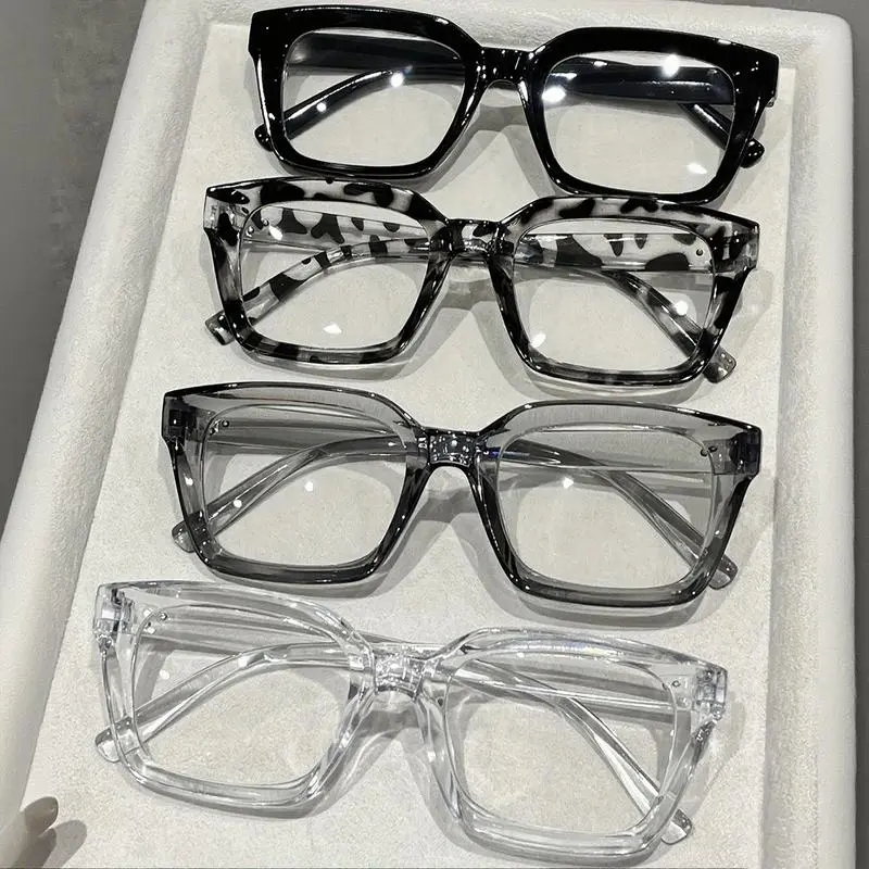 Unisex 4-Pack Fashion Geometric Square Frame Printed Decorative Glasses - Sports & Outdoor Leisure Eyewear for Parties, Daily Use, Square Frame Eyeglasses, Printed Frames