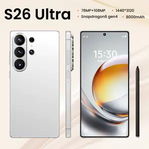 2026 S26 Ultra Unlocked 5G Android 15 Smartphone,12GB+512GB,6.99" HD Display,78MP+108MP Cam,8000mAh, Dual Card, Built-in Pen, Face Unlock, Case & Protector