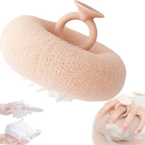 Super Soft Sunflower Suction Cup Bath Ball, New 2 in 1 Sunflower Exfoliating Body Scrubber, Sponge Mesh Pouf Shower Ball for Women, Men Shower