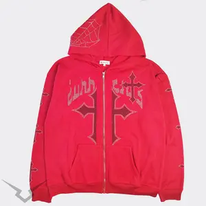 Casual Rhinestone Graphic Pantsuits, Zip Up Pocket Hoodie & Jogger Sweatpants Outfits, Women's Clothing ua sweatpants saint hoodie edhardy sweatsuit Comfort Fabric Womenswear Pink Zipper