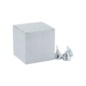 Mini Silver Glitter Favor Boxes - 24 Pc.