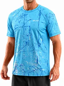 WELIGU UPF 50+ Men's Printed Sun Protection T-Shirt, Lightweight Quick Dry Short Sleeve for Beach, Fishing, Travel & Outdoor
