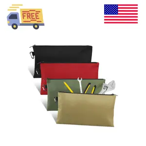 4 Pack Tool Bag, Premium Tool Pouch Zipper Bag, 12" Tool Pouch with Zipper