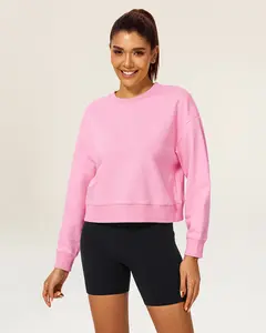 Oversized Cropped Crewneck Sweatshirt