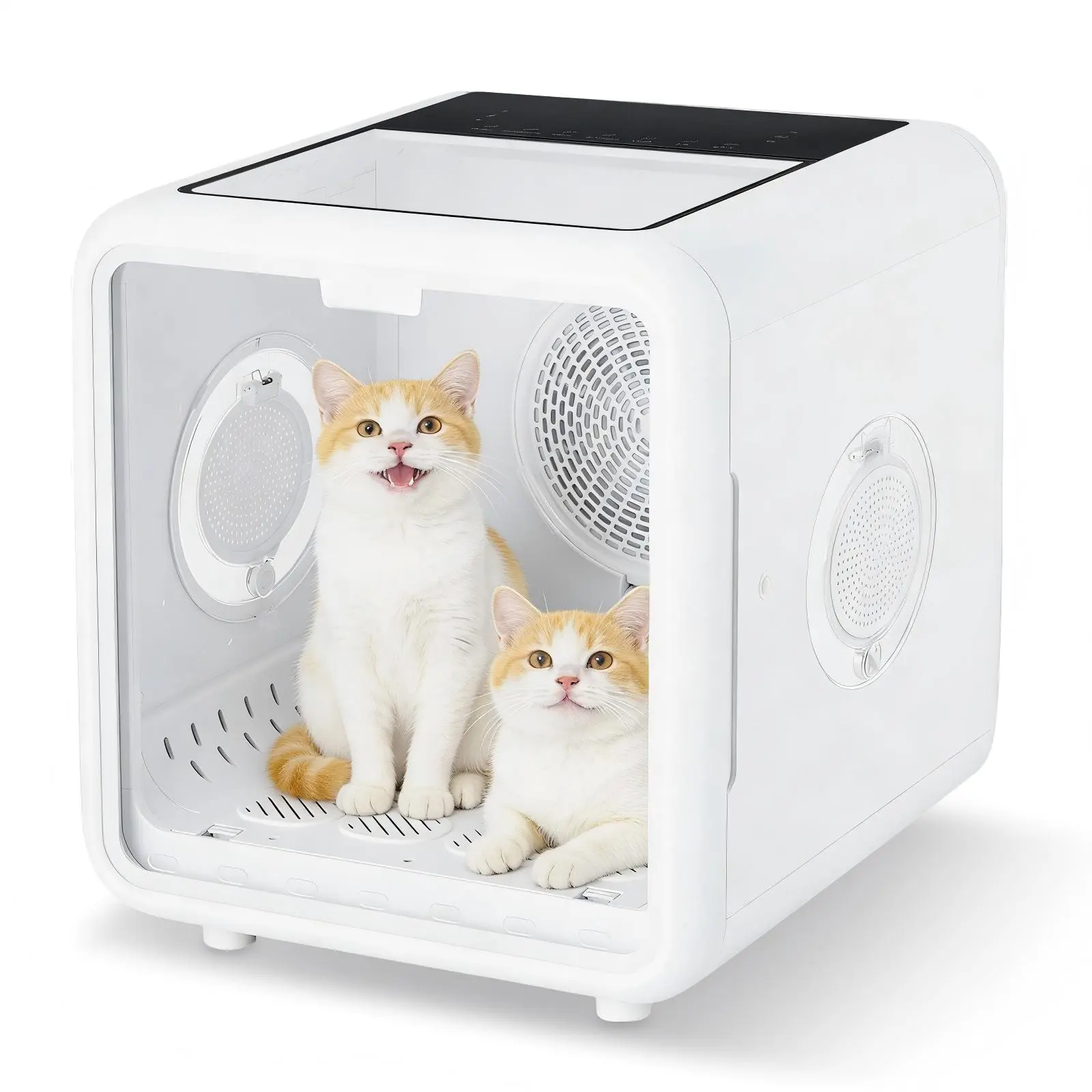 72L Large Pet Drying Box for Cats & Small Dogs - 360° High-Efficiency Grooming Dryer Blower with 5 Air Outlets - Smart Temperature Control, Quiet Automatic Hair Dryer