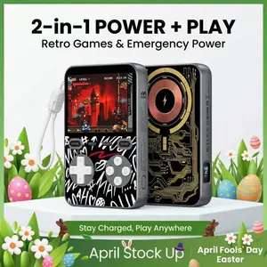 【V99】Miro Multifunctional Retro Gaming Power Bank 5000mAh – Compact Design for Mobile Devices, Smartphone Charging & Classic Handheld Games – Travel, Outdoor Fun, Nostalgic Gaming, Ideal Gift for Gamers, Teens & Retro Fans