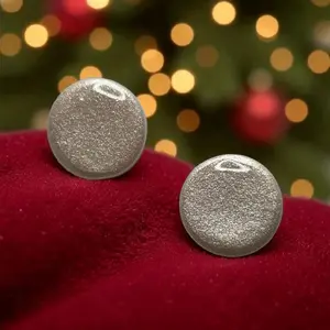 Winter White Polymer Clay Stud Earrings