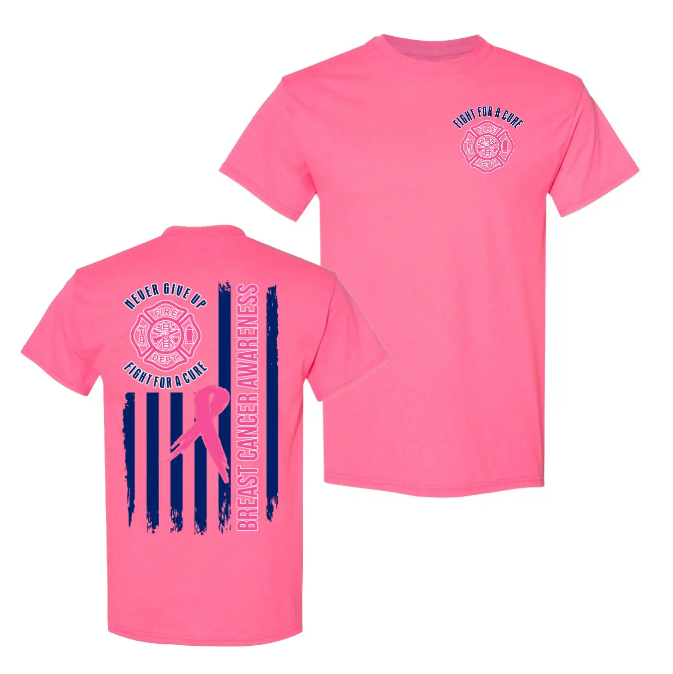 Fire Fighter Breast Cancer Awareness Fire Dept Duty T-Shirt, firefighter t-shirt for casual wear, firefighter t-shirt for adults