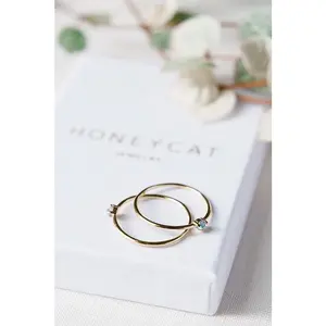 Aquamarine Crystal Point Solitaire Ring