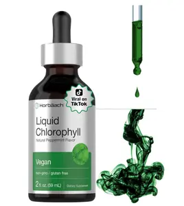Horbäach Liquid Chlorophyll Drops | 2 fl oz | Natural Peppermint Flavor | Vegan, Non-GMO & Gluten Free Formula