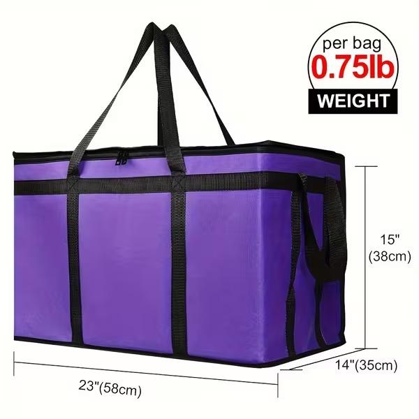 1pc Insulated Food Delivery Bag for Pizza Delivery, Grocery- Cooler Bag, Food Warmers for Parties, Catering Supplies for Doordash, Thermal Bags for Cold And Hot Food Carrier