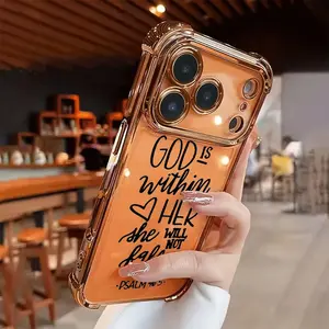 This new electroplated transparent TPU airbag phone case features a creative design and is compatible with iPhones. Suitable for all seasons and various holiday occasions, it also makes a great gift for family, friends, and loved ones.