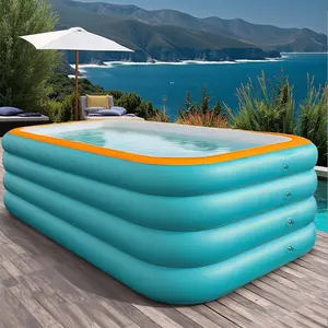 Large Family Multi Purpose Inflatable Pool, Elevated 4 Layer PVC Water Pool, Summer Garden Play Swimming Pool, Portable Easy Storage, Various Sizes Available, Inflatable Pool Lounge