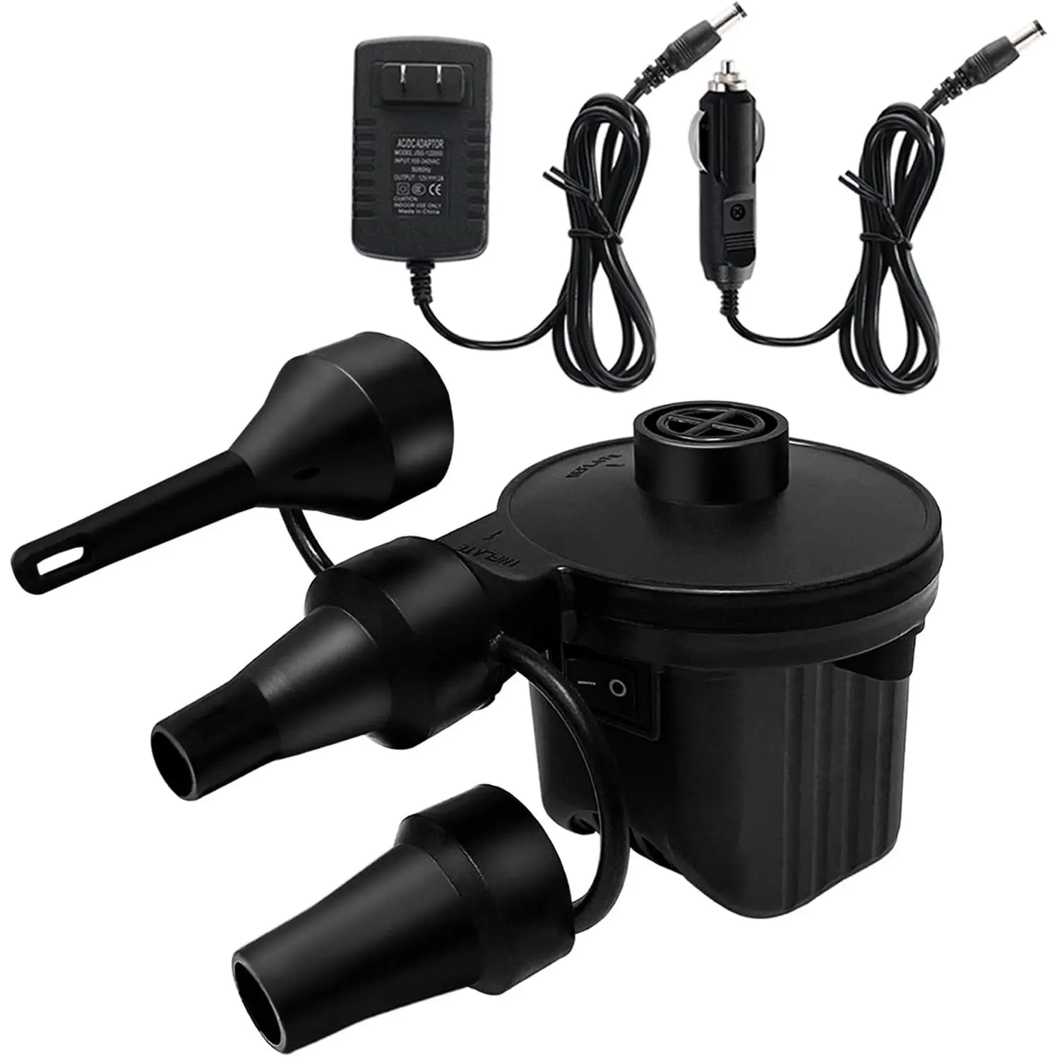 Inflatable Bed Pump, Electric Air Pump(100 Gallon/Min) for Air Mattress Beds, Inflatable Swimming Pools, Swimming Ring(AC110-240V/DC12V)