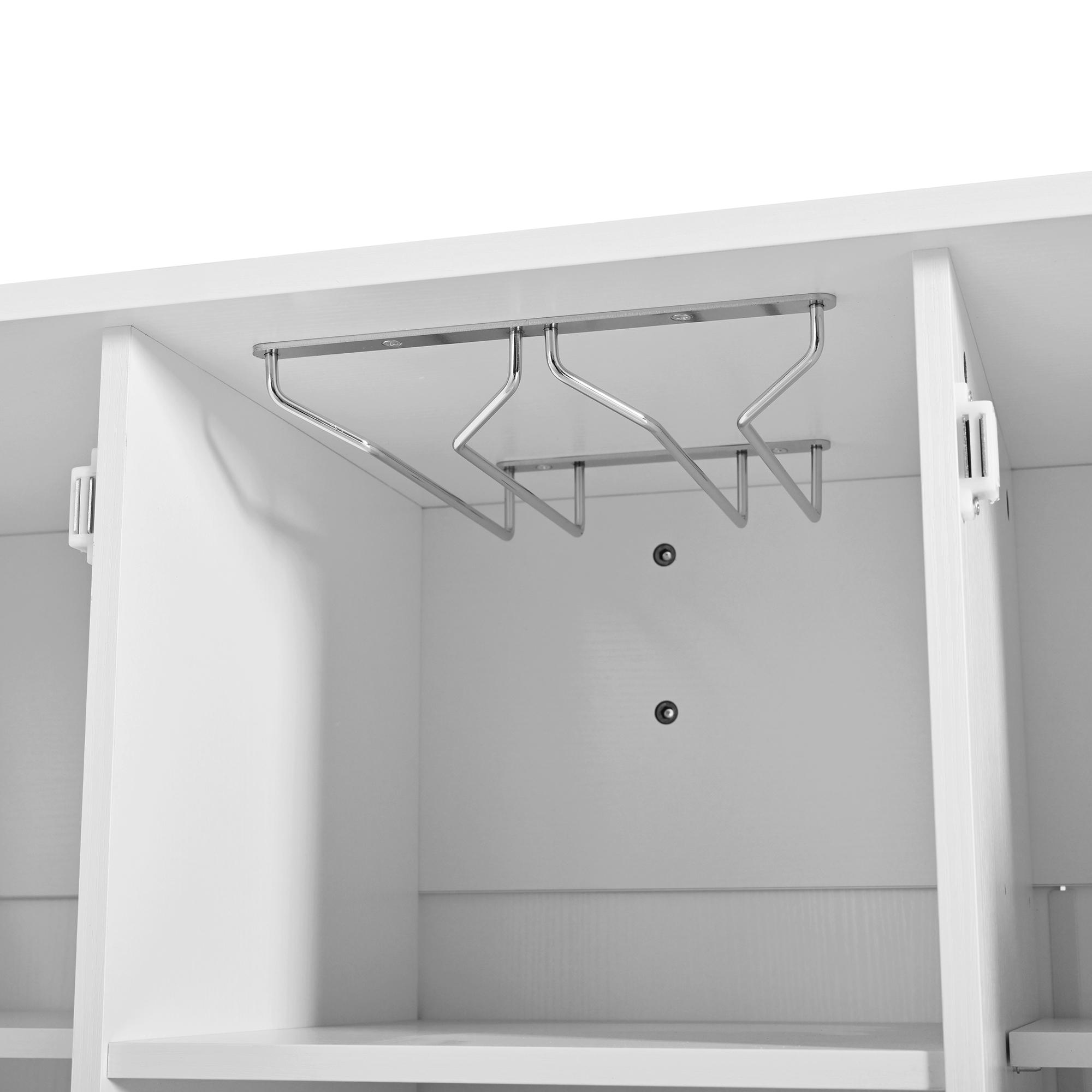 47.2" Multi-functional Extendable Kitchen Island with Drop Leaf, Built-in Power Outlet, Home Coffee Bar Wine Cabinet with Bottle Rack & Glass Holder, 2-Door Buffet Sideboard with Open Side Storage Shelves, Water-resistant Easy Clean MDF, Space Saving 47.2" Multi-functional Extendable Kitchen Island with Drop Leaf, Built-in Power Outlet, Home Coffee Bar Wine Cabinet with Bottle Rack & Glass Holder, 2-Door Buffet Sideboard with Open Side Storage Shelves, Water-resistant Easy Clean MDF, Space Saving