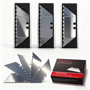 Utility Knife Blades,  Pack  Steel Heavy Duty Box Cutter Replacement Blades with Plastic Case, Standard Size Razor Blades for Most Standard Utility Knives