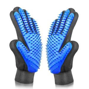 UPGRADED PAIR Pet Grooming Gloves Brush Dog Cat Fur Hair Removal Mitt Massage Blue, Black or Pink UPGRADED PAIR Pet Grooming Gloves Brush Dog Cat Fur Hair Removal Mitt Massage Blue, Black or Pink