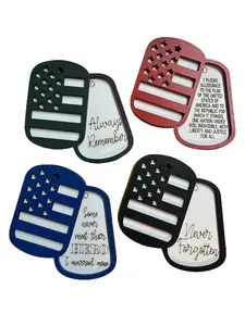 Unique Wooden Military Dog Tag Ornaments Handcrafted Personalized Gift for Veterans Active Duty Service Members & Military Families Decorative Holiday Ornament