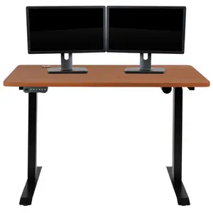 Flash Furniture  48 x 24 in. Electric Height Adjustable Standing Desk Table Top, Mahogany