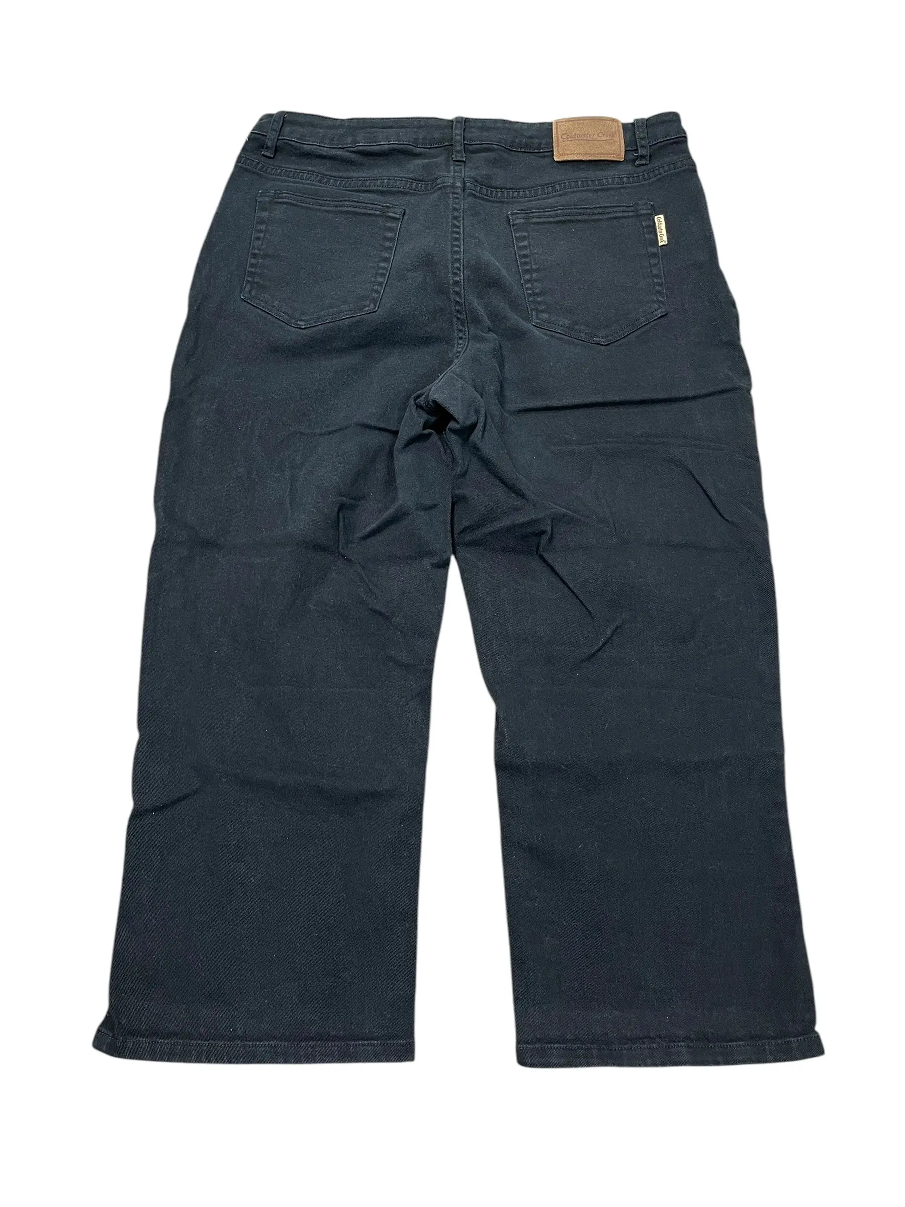 Jeans Cropped By Coldwater Creek In Black Denim, Size:14