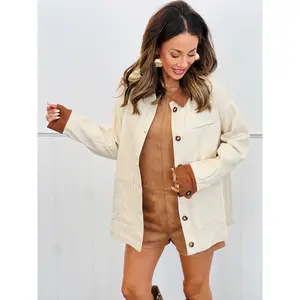 Cream Contrast Collar Barn Jacket (Reg.)