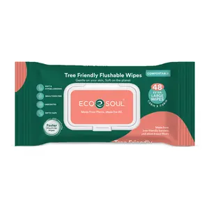 Premium Bamboo Flushable Wipes  - 48 Wipes Per Pack Toilet