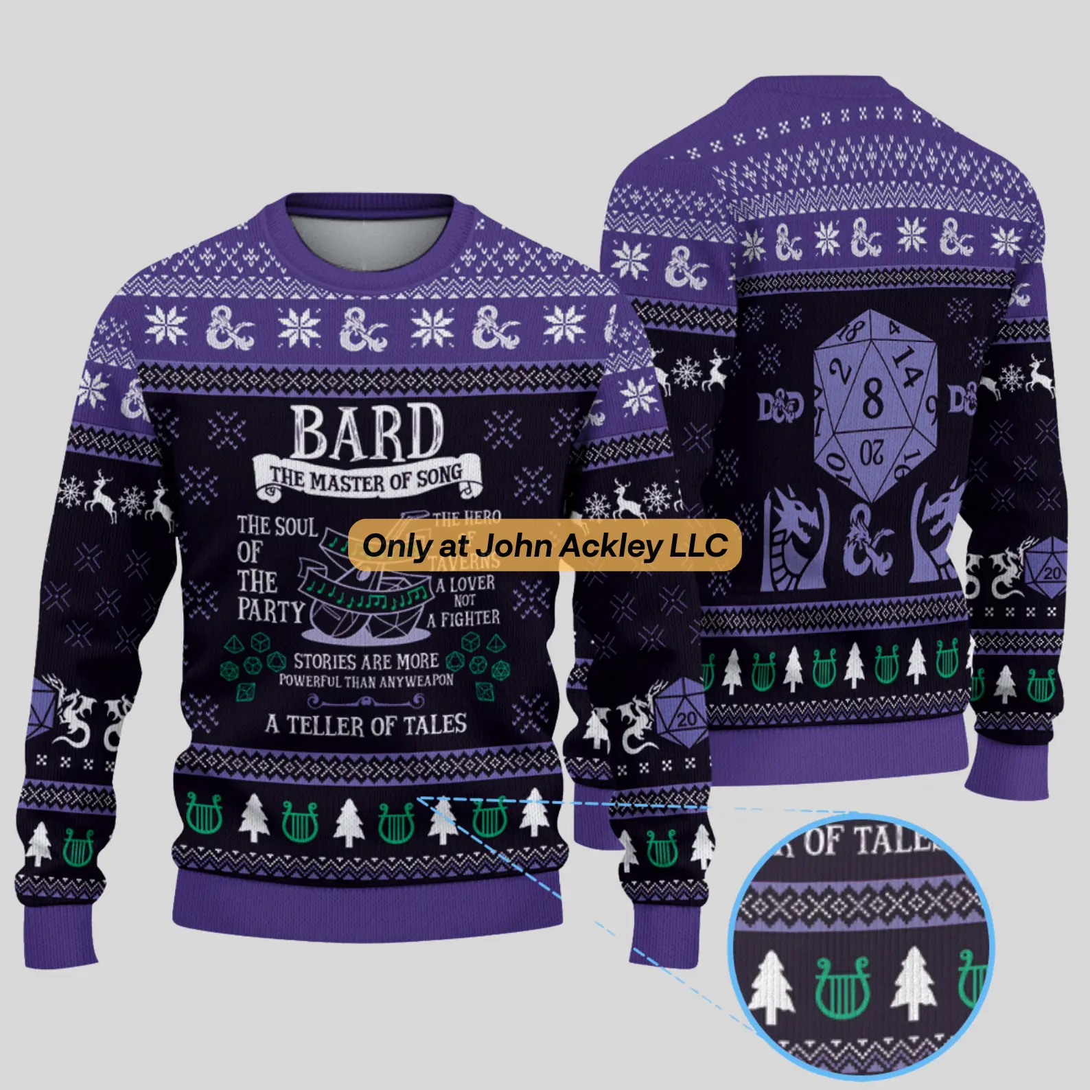 Dungeon Bard The Master Of Song D&D Ugly Christmas Sweater, Dungeons And Dragons Christmas Sweatshirt, DnD Dungeons Master Xmas Sweatshirt, Xmas Gift
