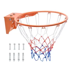 VEVOR Basketball Rim,  , Wall Door Mounted Basketball Hoop, Heavy Duty Q235 Basketball Flex Rim Goal Replacement with Net, Standard 18" Indoor and Outdoor Hanging Basketball Hoop for Kids Adults