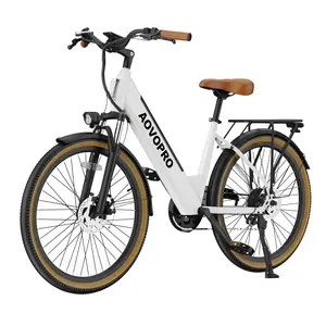 HQYEX&AOVOPRO Electric Bike for Adults, 350W Mountain Electric Bike, Max Speed 22MPH, Range 25–40 Miles, 7-Speed Gear, 5-Level Pedal Assist, 26" Commuter E-Bike
