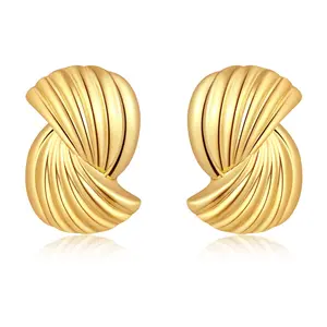 Aprilery Earrings Trendy Vintage Shell Geometric Stud Statement Earrings Hypoallergenic Dupes Jewelry for Women Gifts