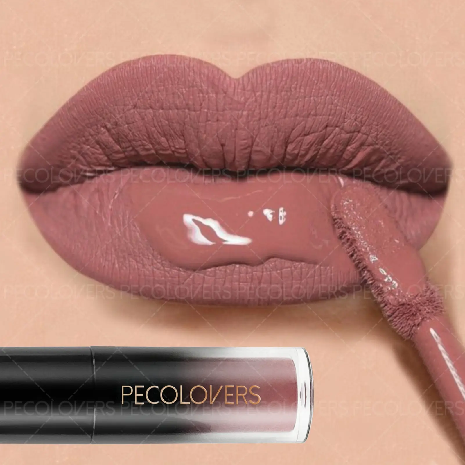1PC Matte Velvet Brown Highly Saturated Glossy Lip Gloss Long-Lasting, Non-Stick, Moisturizing, Hydrating Liquid Silky Matte Lipstick with Matte Finish Lip Products