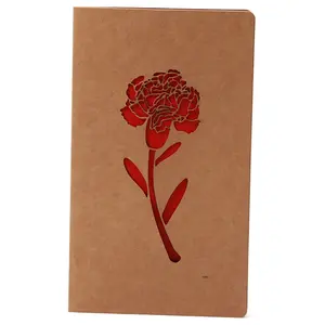 Vintage kraft paper laser-cut hollow-out heart with envelope, teacher's day thank you card, greeting card, high-end Valentine's Day card