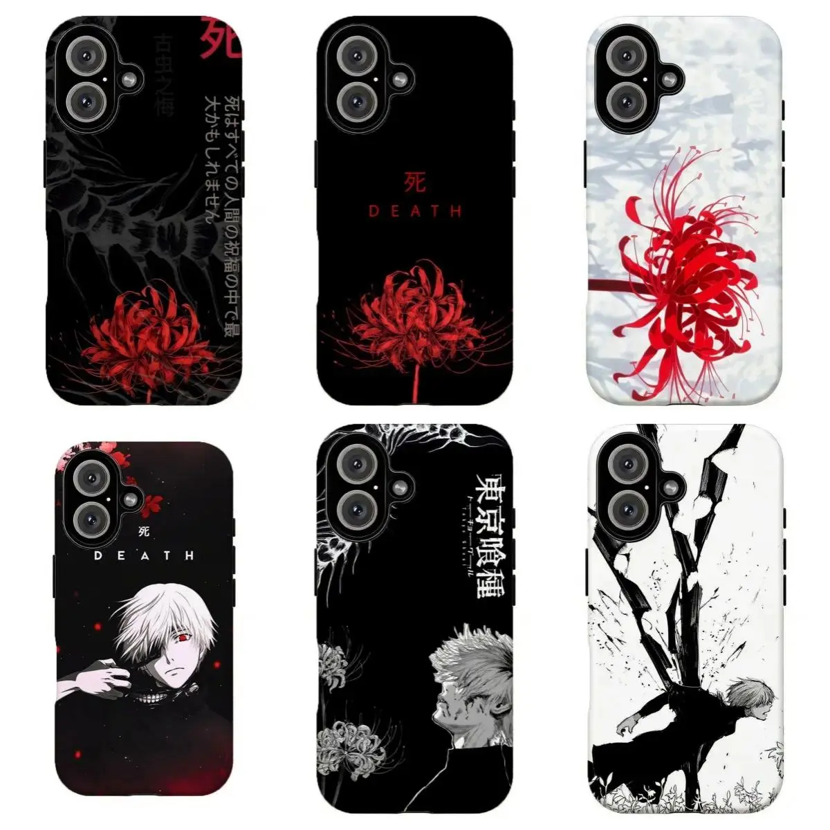 Tokyo Ghoul Ken Kaneki Red Spider Lily Aesthetic Protective Smartphone Case - Safety & Protection for iPhone 11-17 Pro Max/Plus, Samsung Galaxy S23-25, Handheld Cellphone Accessories, Devices