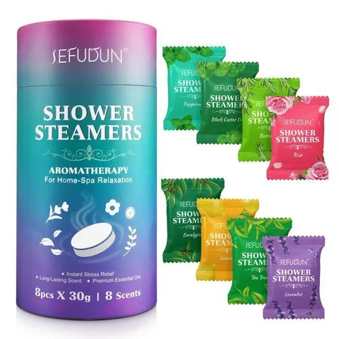 8PCS EFUDUN Essential Oil Bath Effervescent Tablets, Premium Bath Aromatherapy Tablets, Long-lasting Fragrance, Bath Essential Oil Effervescent Tablets